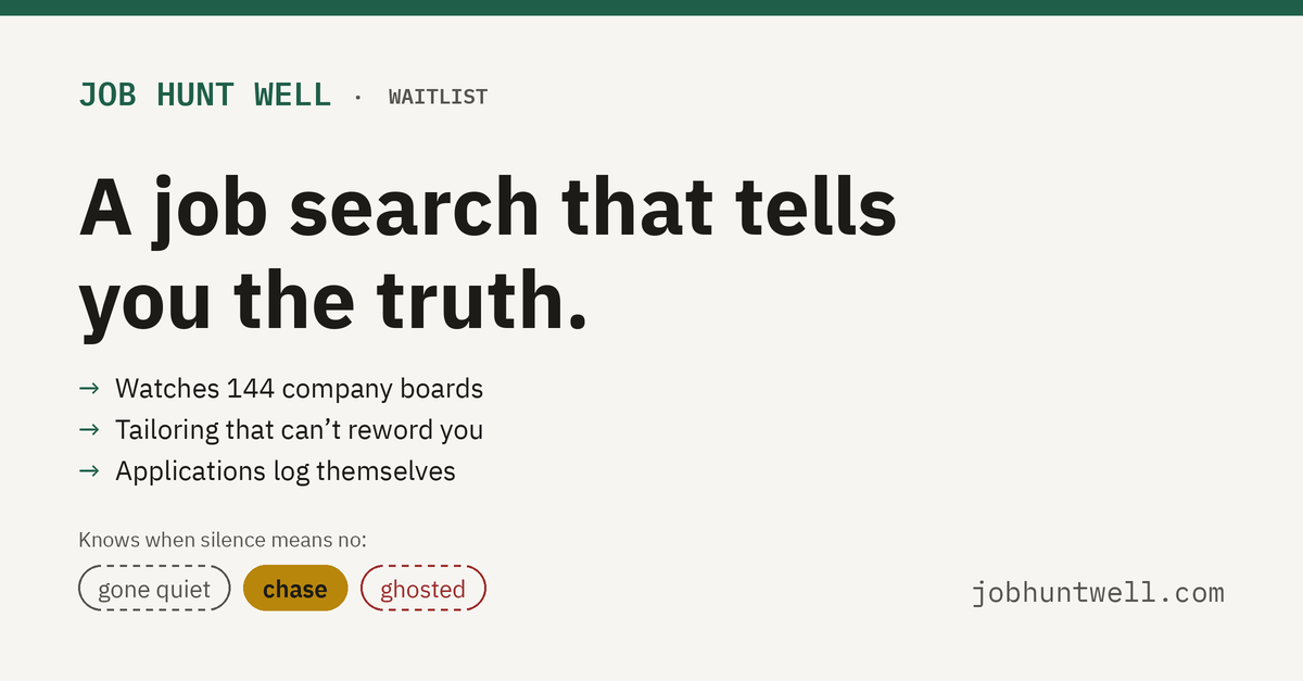 I automated my job search, including working out when I’ve been ghosted. Testing whether anyone el